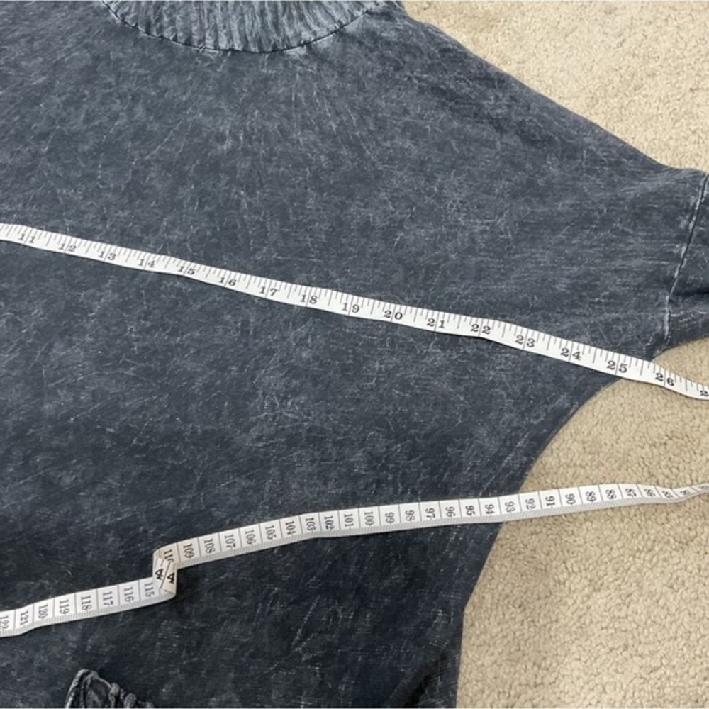 Jess & Jane Cowl Neck Mineral Wash Top Womens L 3/4 Dolman Sleeve Front Pockets - Picture 8 of 10